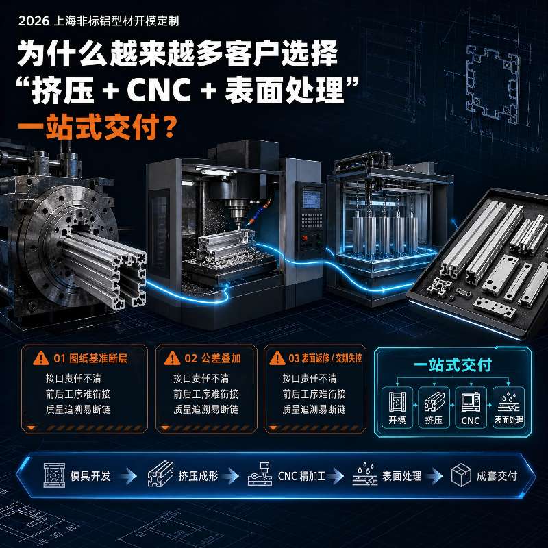 2026上海非标铝型材开模定制，为什么越来越多客户选择“挤压+CNC+表面处理”一站式交付？——分段采购的3个坑，踩过的人都懂