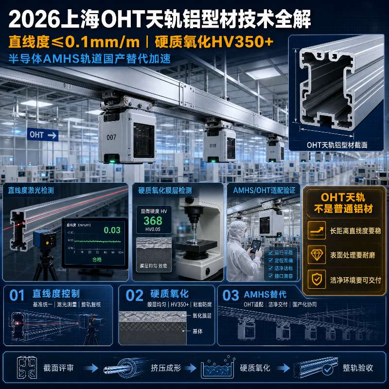 2026上海OHT天轨铝型材技术全解：直线度≤0.1mm/m、硬质氧化HV350+，半导体AMHS轨道国产替代加速