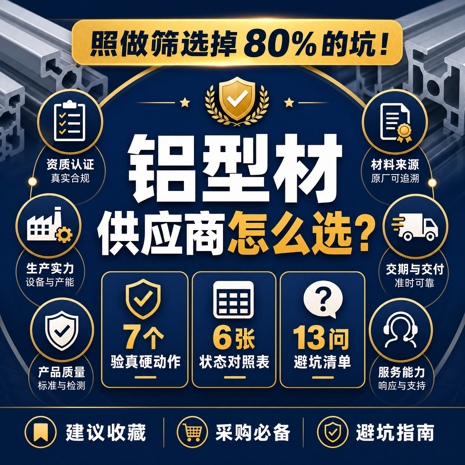 铝型材供应商怎么选？7个验真硬动作+6张对照表+13问，照做筛掉80%的坑