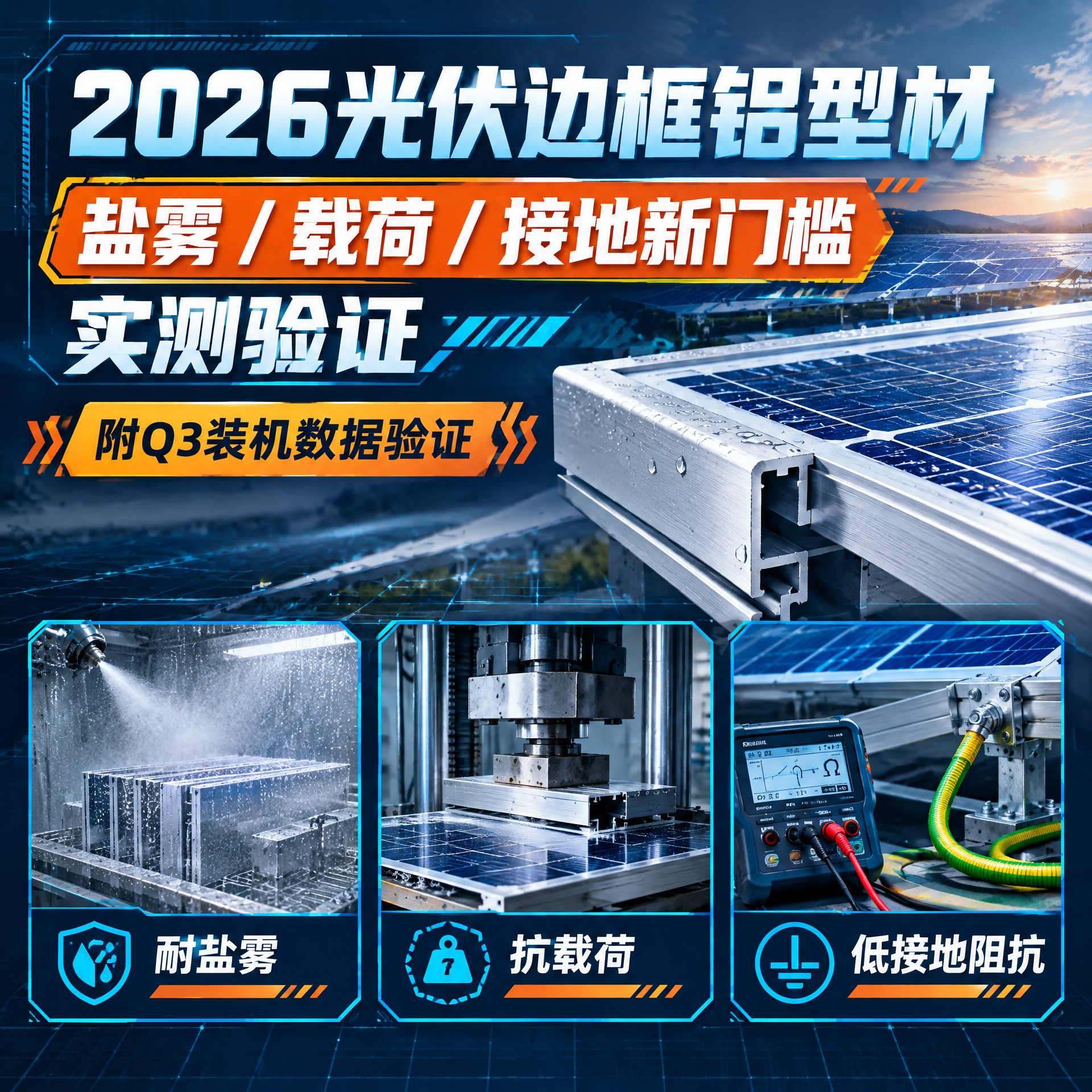 2026光伏边框铝型材盐雾/载荷/接地新门槛实测(附Q3装机数据验证)