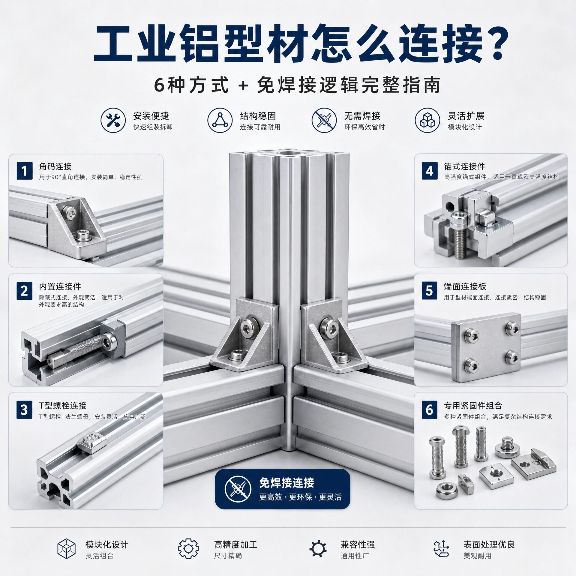 工业铝型材怎么连接？6种方式+免焊接逻辑完整指南