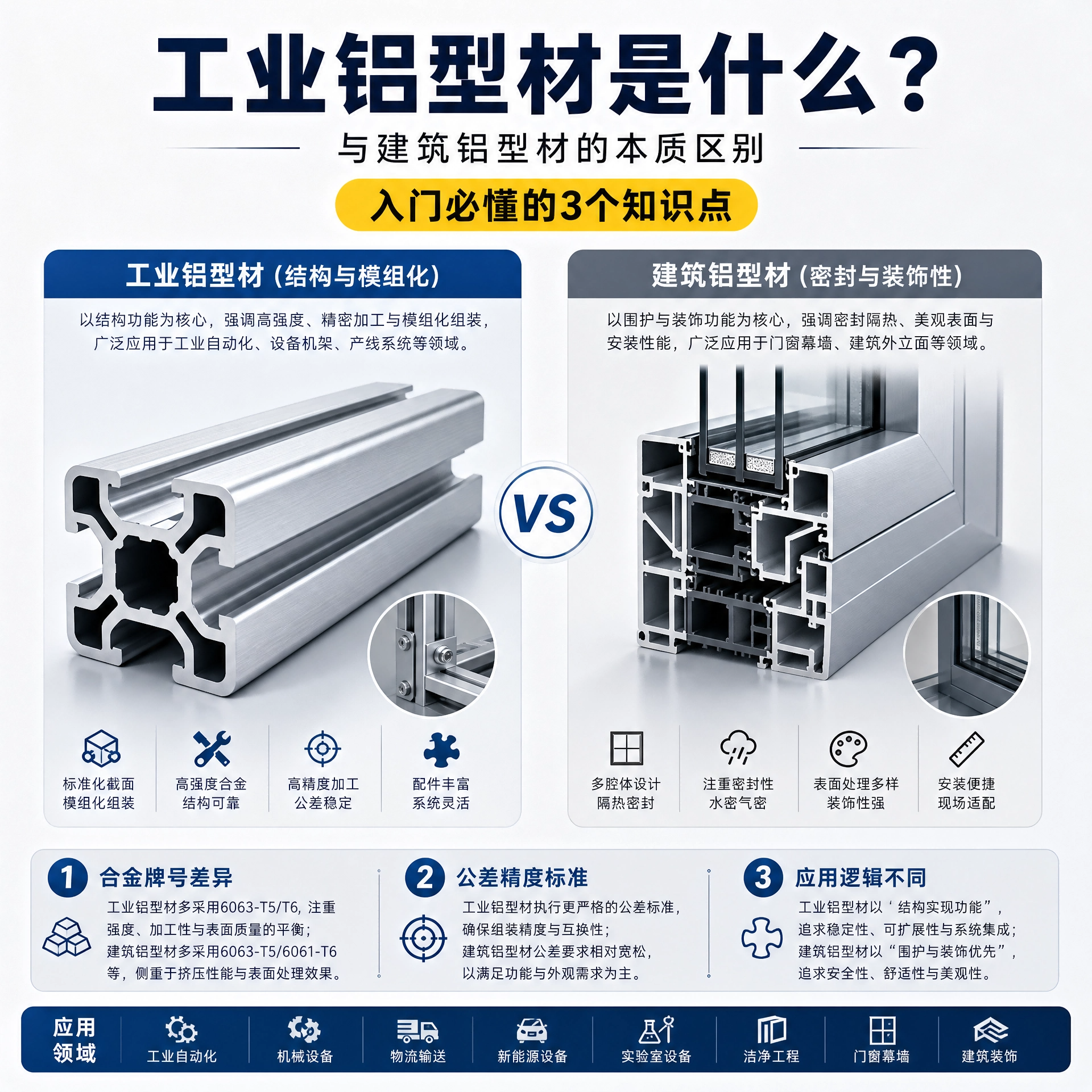 工业铝型材是什么？与建筑铝型材的本质区别、入门必懂的3个认知
