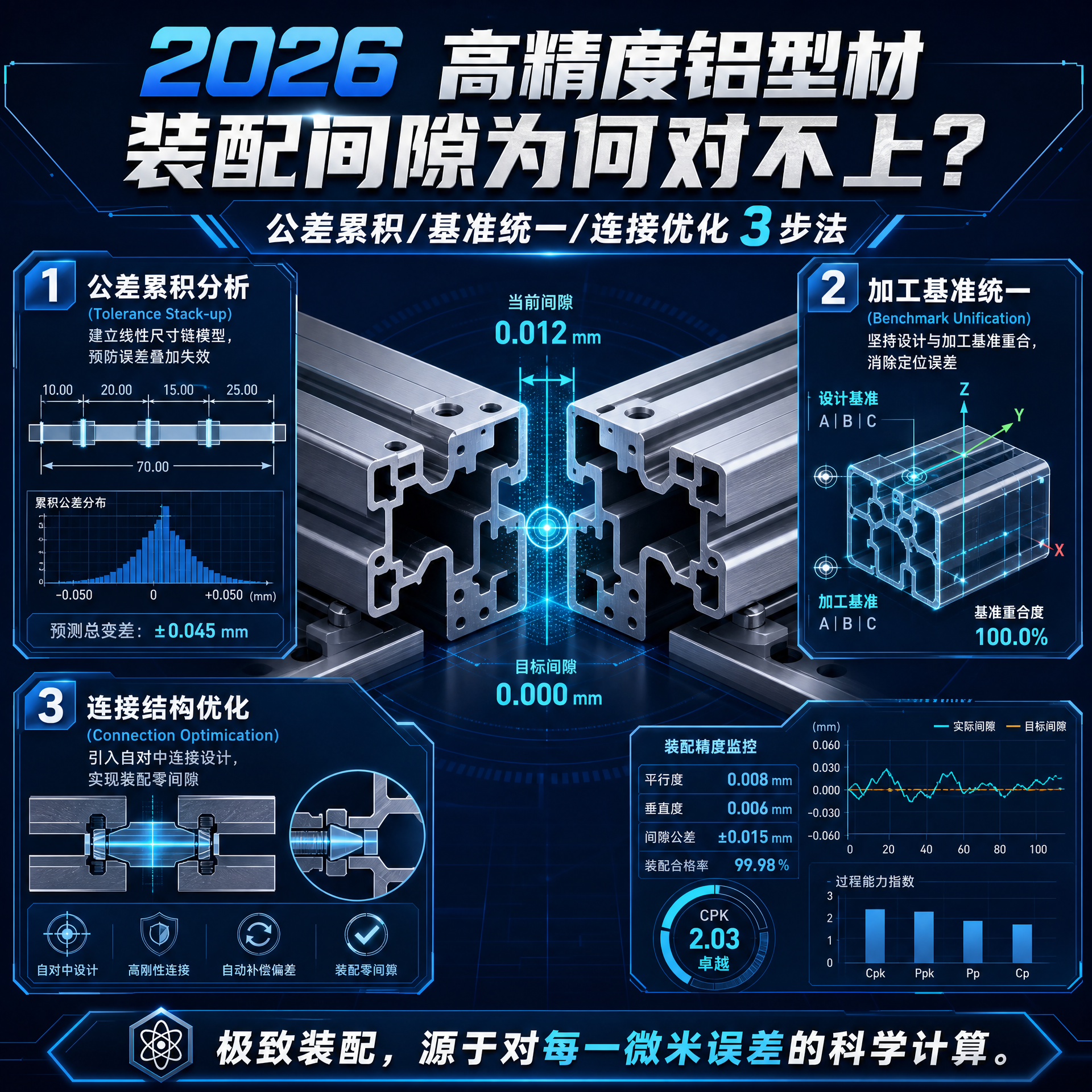 2026高精度铝型材装配间隙为何对不上？公差累积／基准统一／连接优化3步法