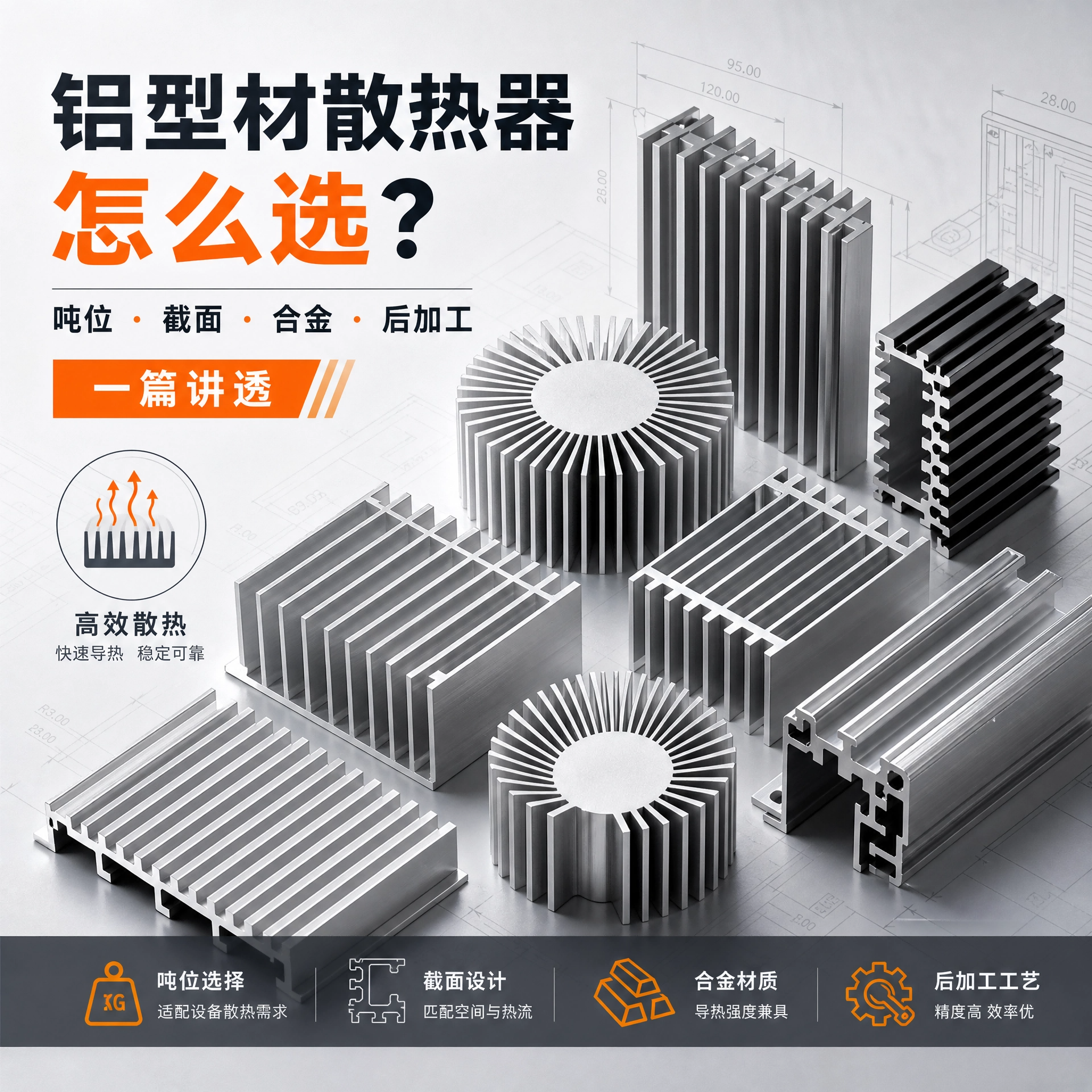 铝型材散热器怎么选?吨位、截面、合金、后加工,一篇讲透