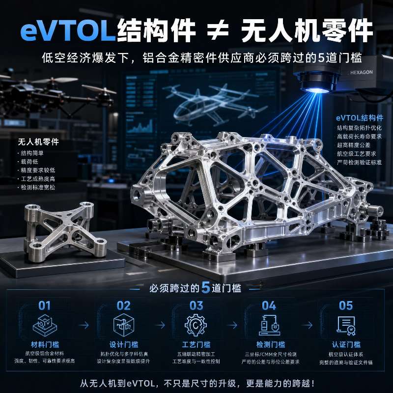 eVTOL结构件≠无人机零件:低空经济爆发下,铝合金精密件供应商必须跨过的5道门槛